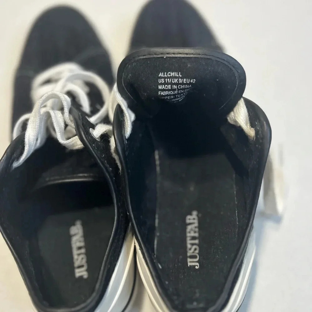 Justfab All Chill Canvas Black and White Sneakers. Good condition almost new. - Picture 9 of 11